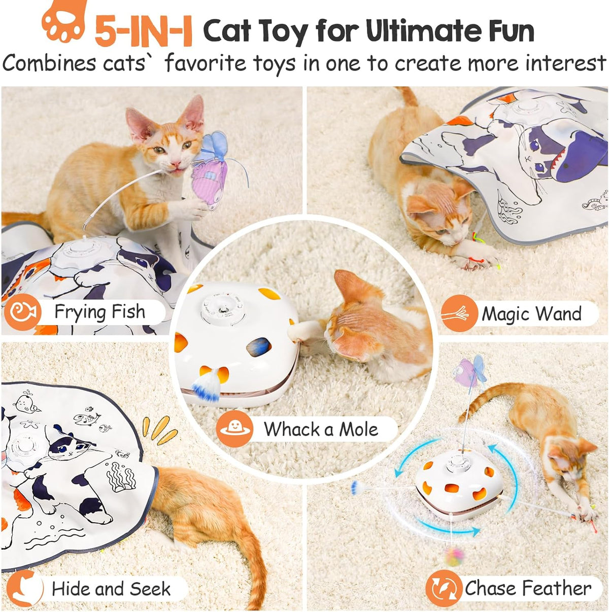 5-in-1 Interactive Cat Toy