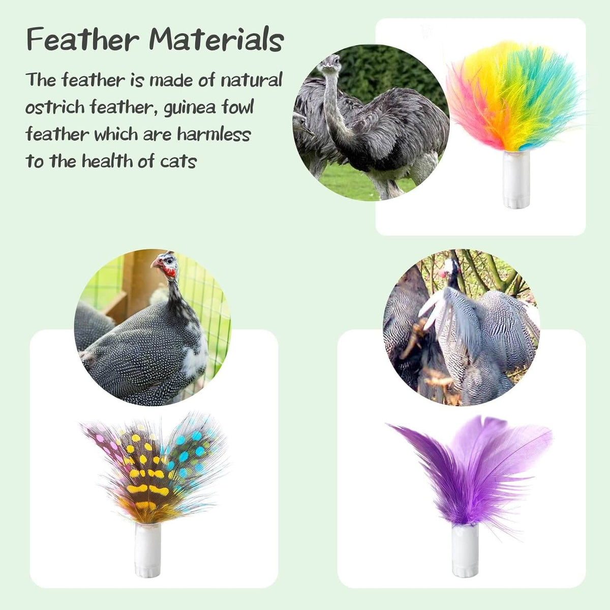 Replacement Feather and Mylar Crinkle Ball 14PCS