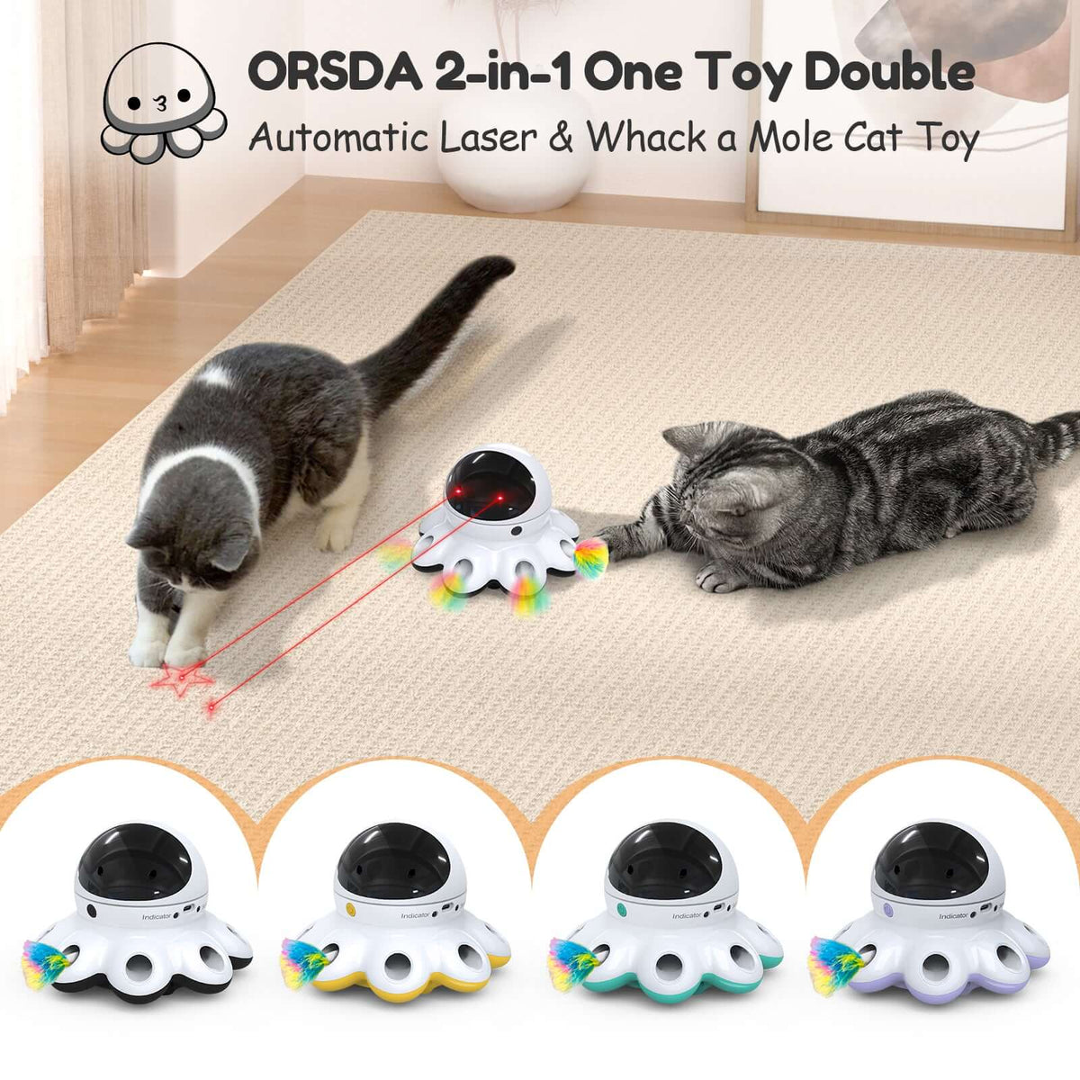 2-in-1 Interactive Cat Laser Toys-ORSDA